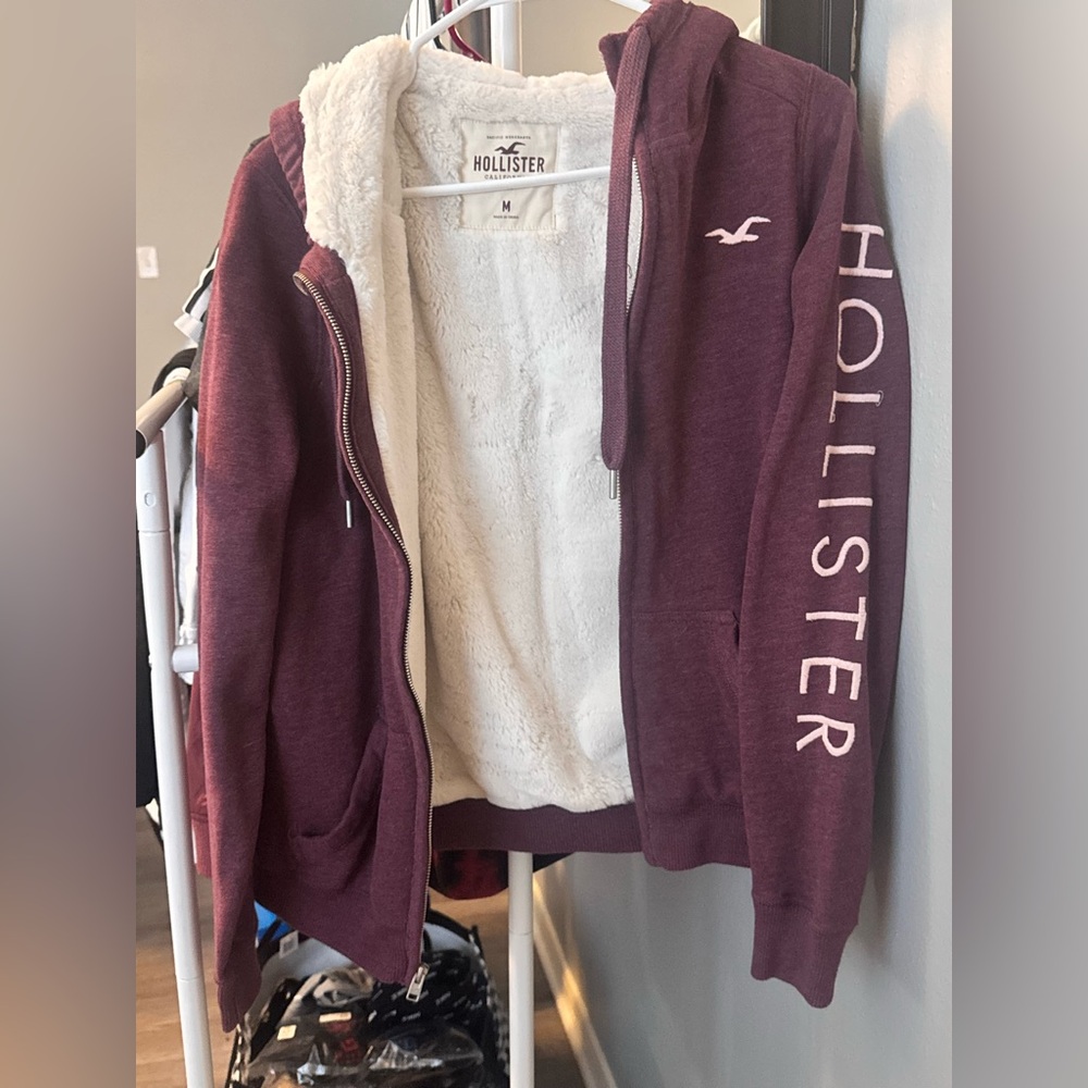 Hollister Maroon Hoodie with White Lining